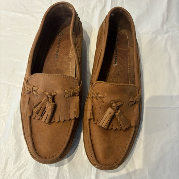 Earth Shoes Manning leather tassel loafers brown SZ 9.5 D NWOT NO BOX - Picture 10 of 13